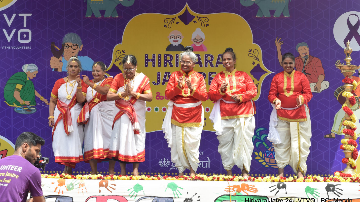 Senior Citizens dance performance at Elders fest event organized by VTheVolunteers, Bengaluru