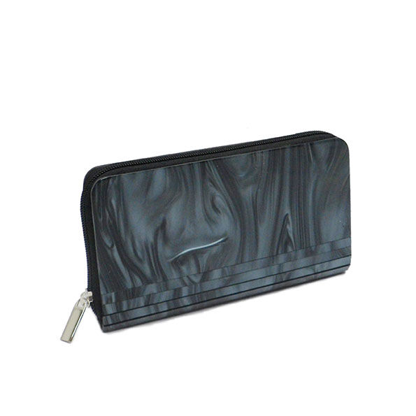 Marble Black Plastic Long Wallet