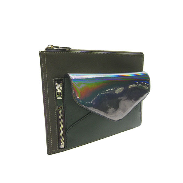 Olive Green Pouch with Flip Pocket