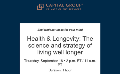 Health & Longevity: The science and strategy of living well longer - Event Invitation
