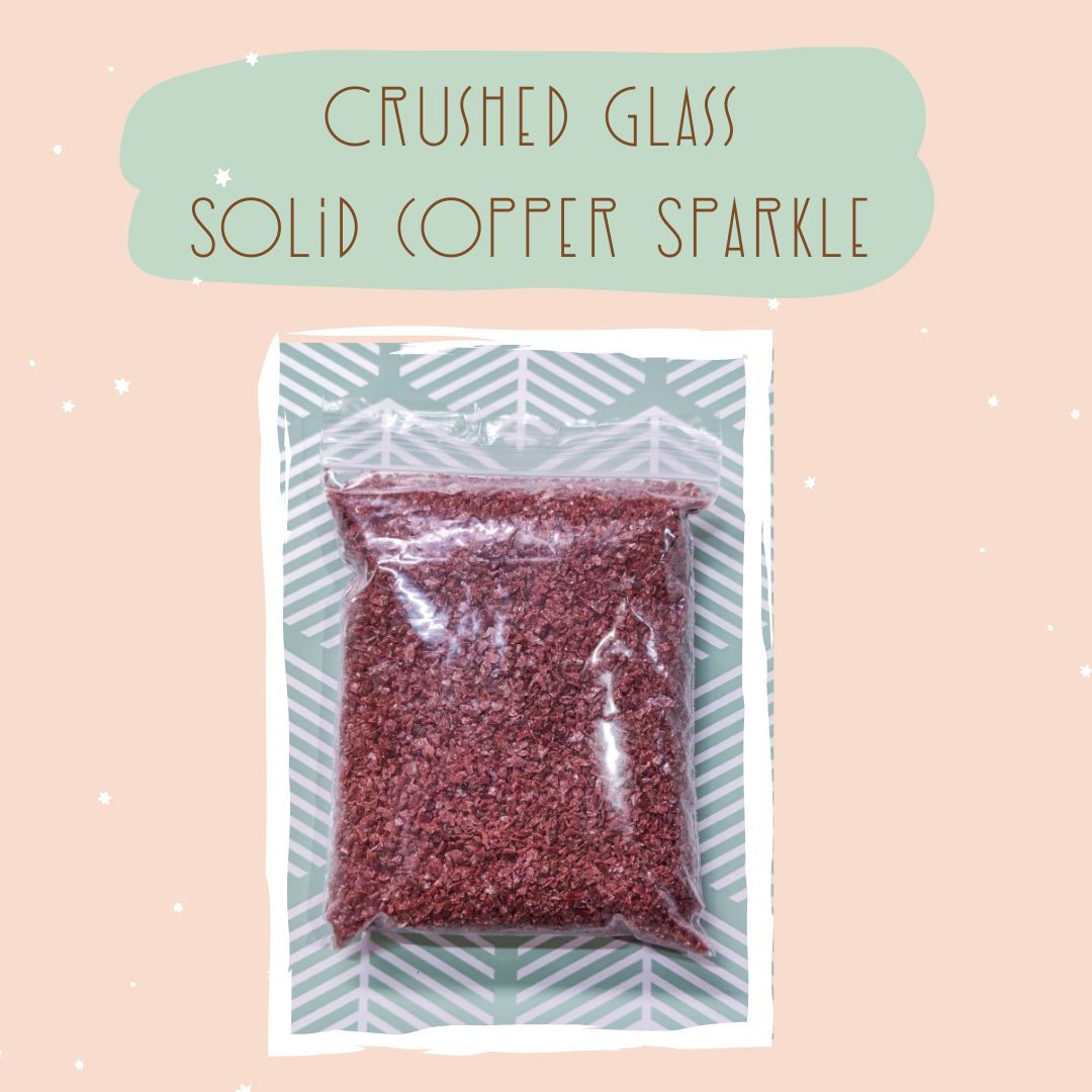 Solid Copper Sparkle Crushed Glass - Sparkling Chips