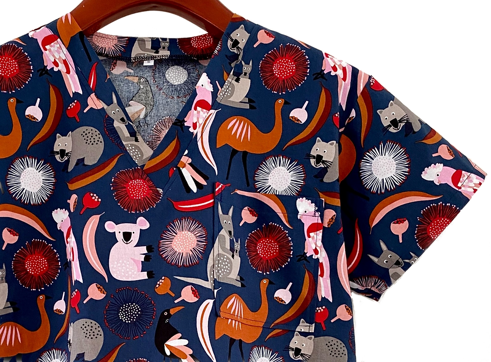 Hand made Australian Scrub Tops Bright Scrubs