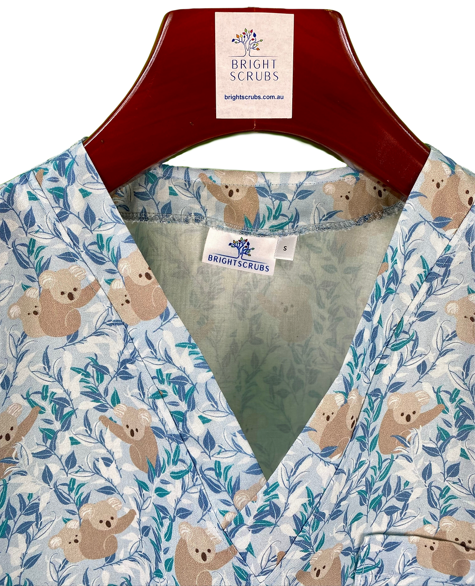 Thumbnail: KOALA CLIMB SCRUB TOP. 100% Cotton