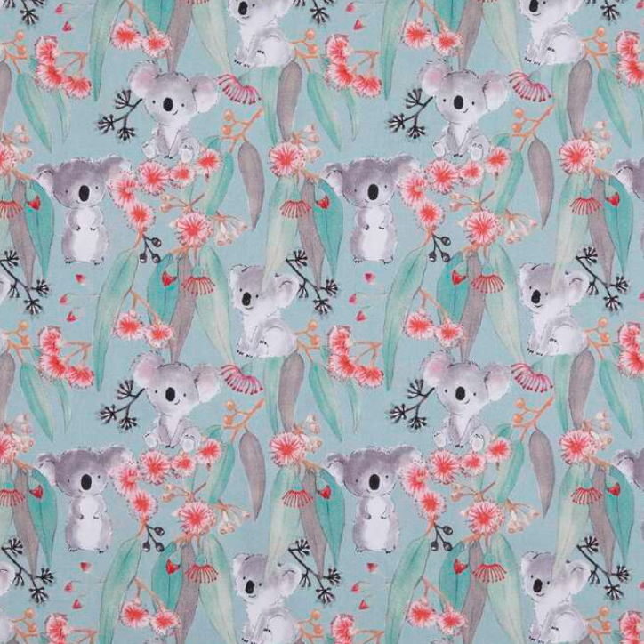 Thumbnail: SAGE KOALA BLOSSOM SCRUB TOP. 100% Cotton
