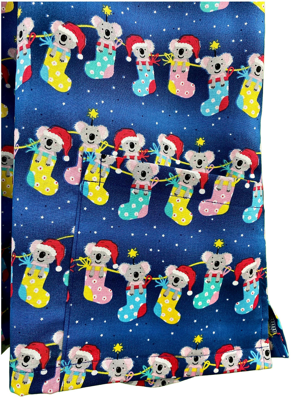 Thumbnail: BLUE XMAS KOALA SCRUB TOP. 100% Cotton