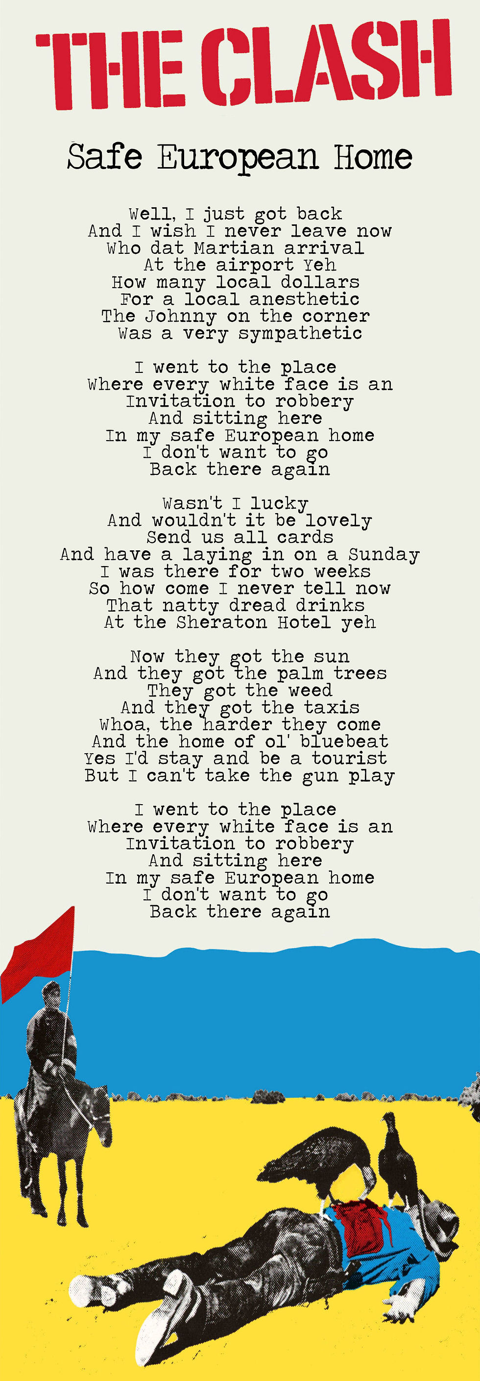 THE CLASH SAFE EUROPEAN HOME LYRIC