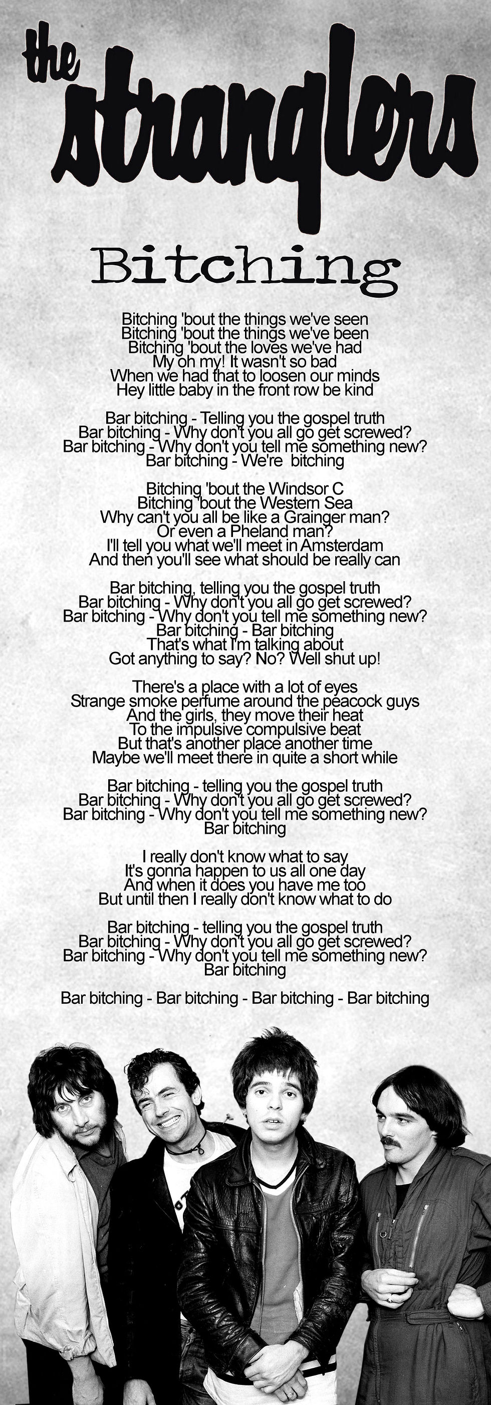 THE STRANGLERS BITCHING LYRIC