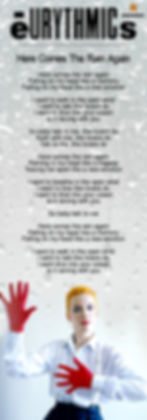 EURYTHMICS HERE COMES THE RAIN AGAIN LYR