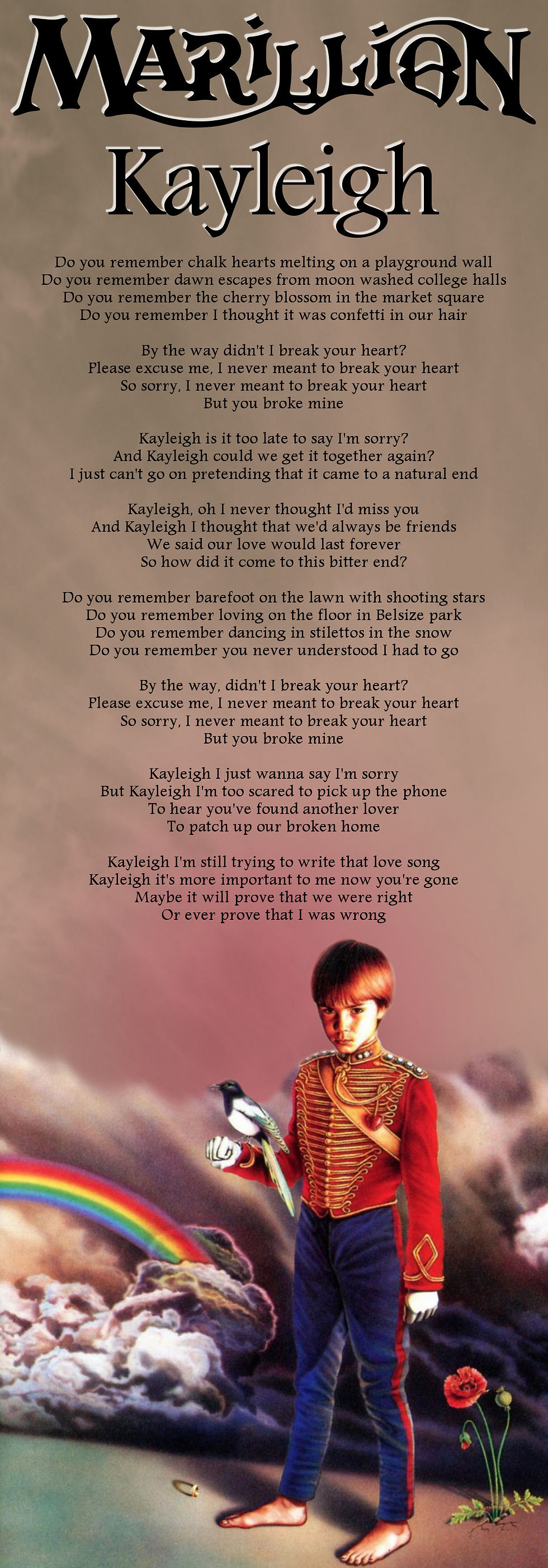 MARILLION KAYLEIGH LYRIC