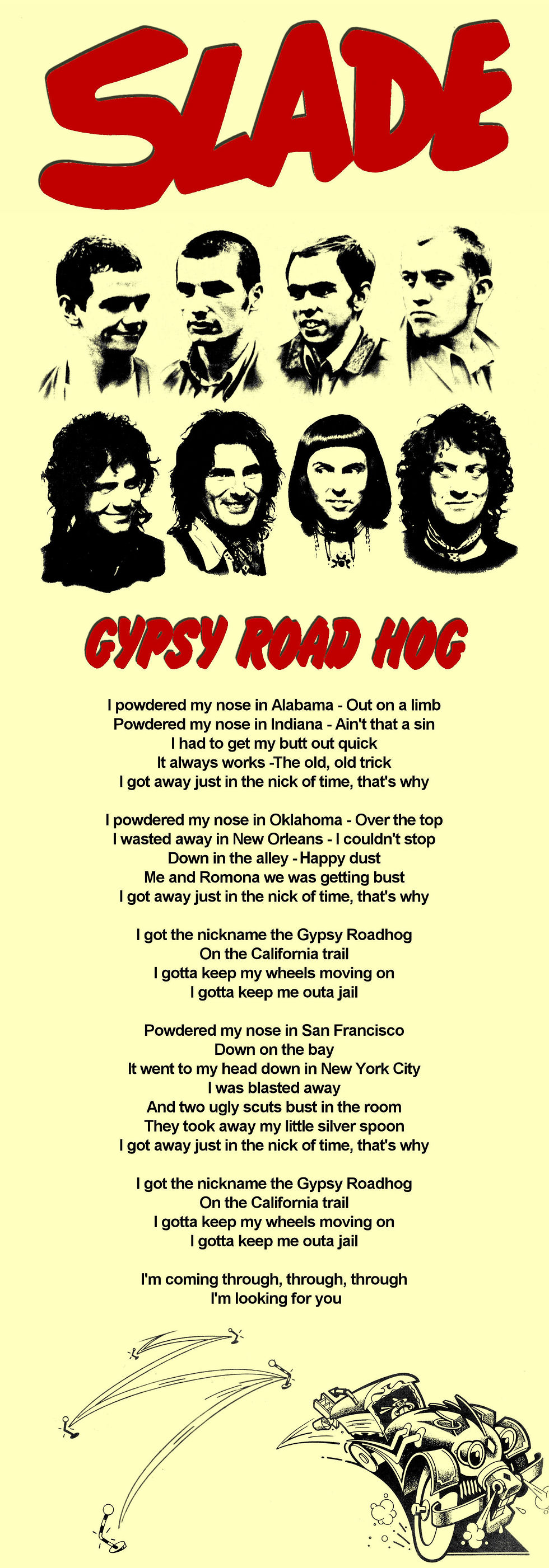 SLADE GYPSY ROAD HOG LYRIC