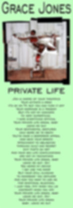 GRACE JONES PRIVATE LIFE LYRIC