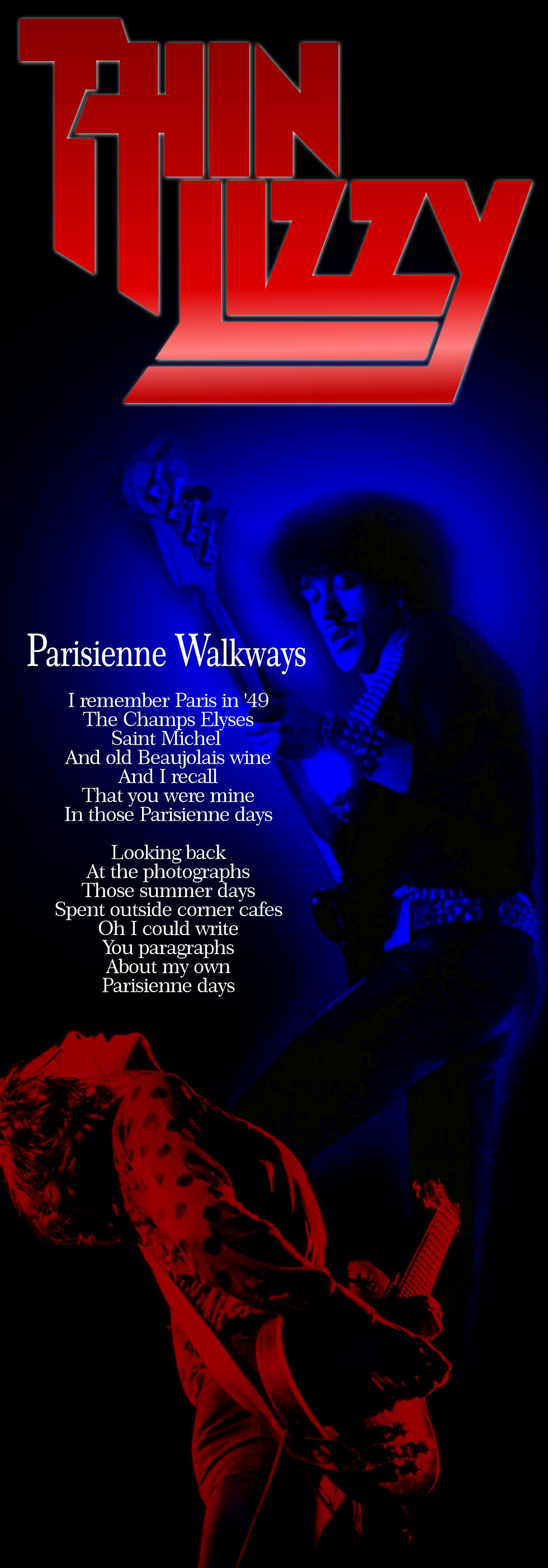 THIN LIZZY PARISIENNE WALKWAYS LYRIC
