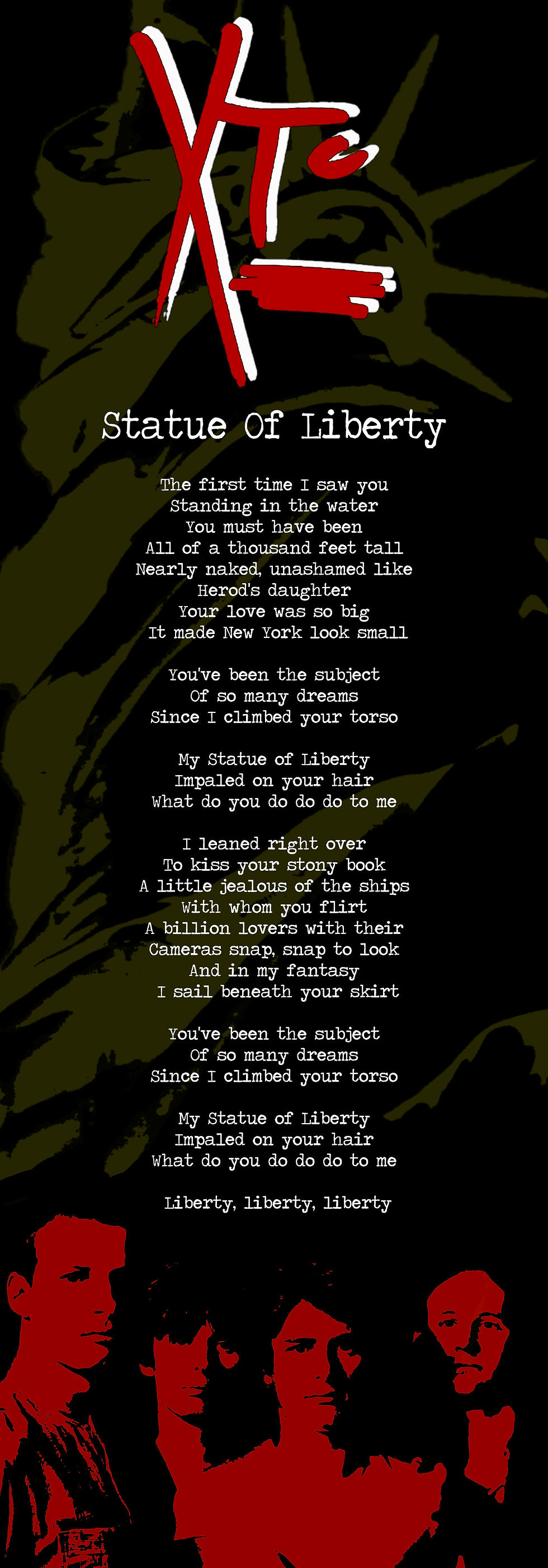 XTC STATUE OF LIBERTY LYRIC