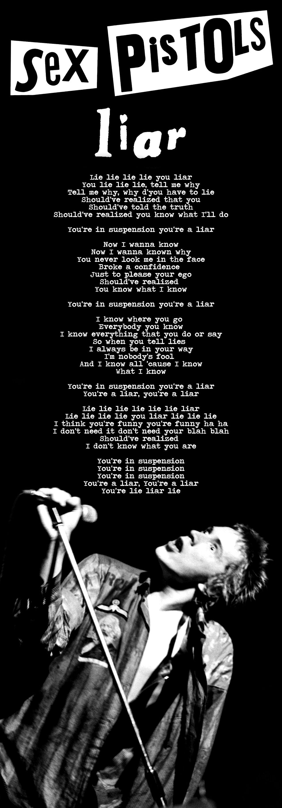 SEX PISTOLS LIAR LYRIC