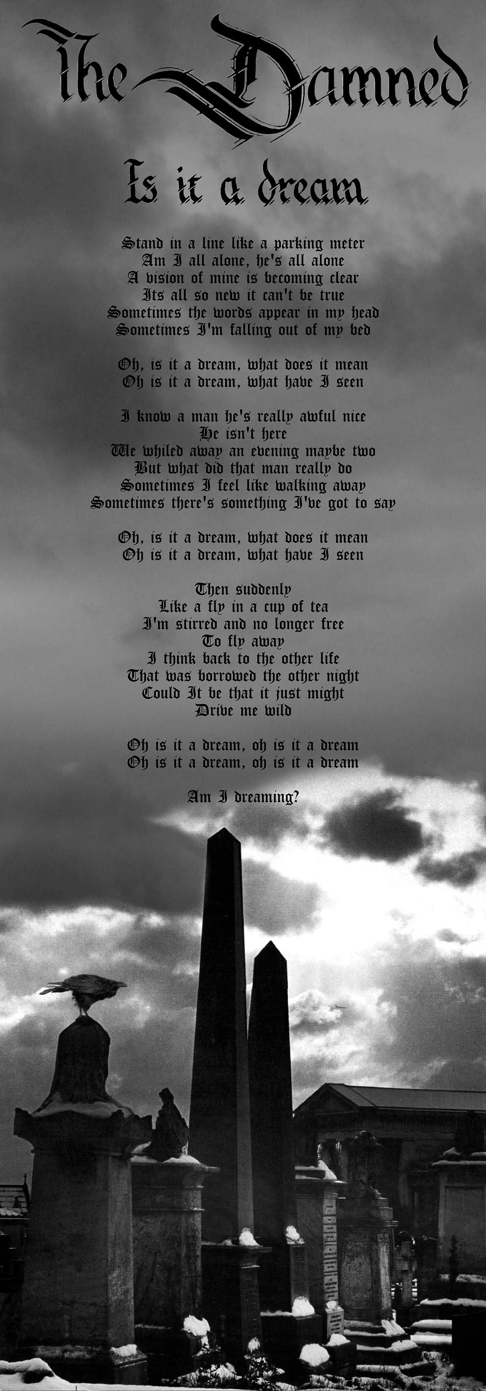 THE DAMNED IS IT A DREAM LYRIC