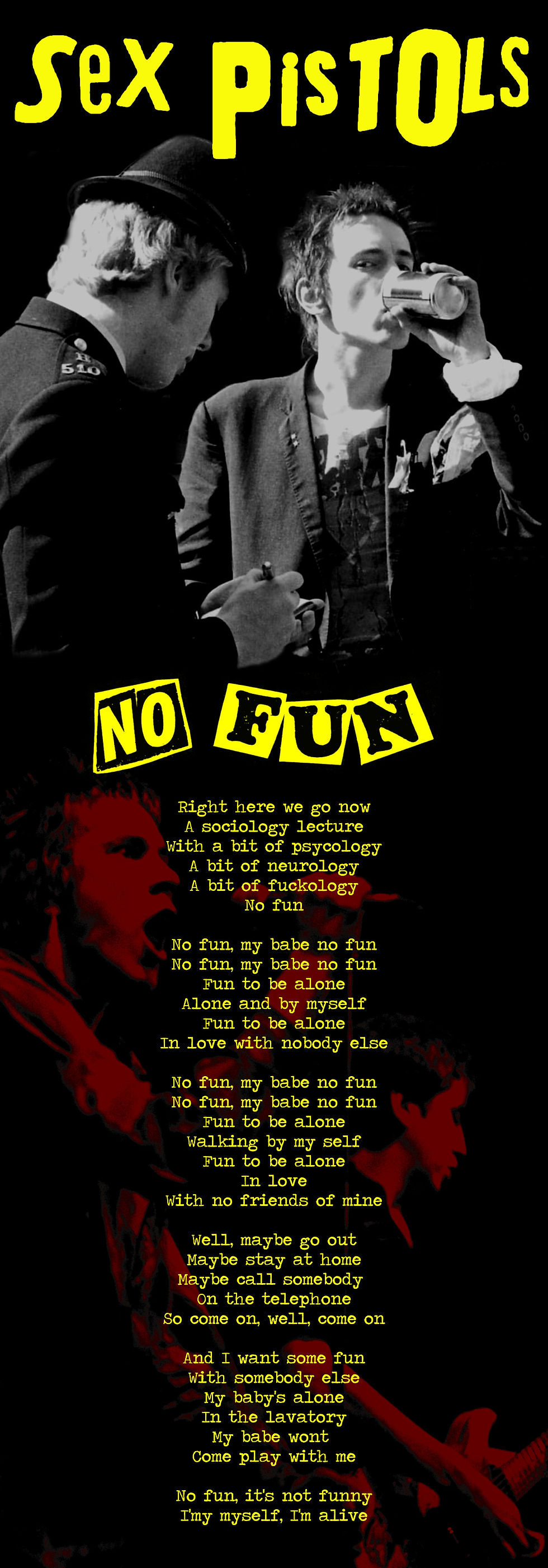SEX PISTOLS NO FUN LYRIC
