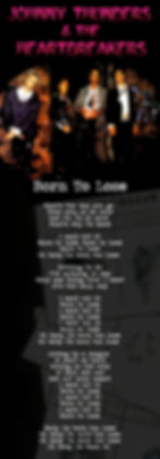 JOHNNY THUNDERS AND THE HEARTBREAKERS BORN TO LOSE 2 LYRIC