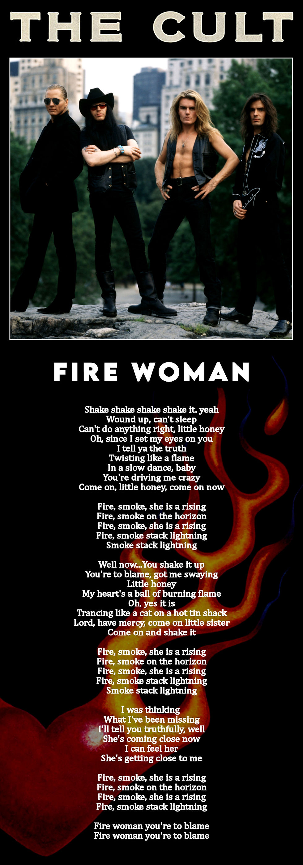 THE CULT FIRE WOMAN LYRIC