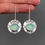 Thumbnail: Aqua Chalcedony Stamped Silver Earrings