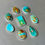 Thumbnail: Made-to-size Turquoise Rings with Stamped Band