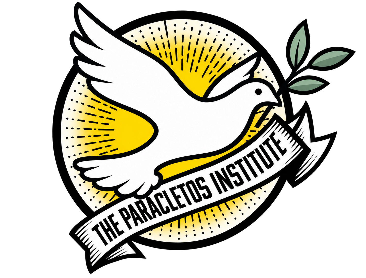 The Paracletos Institute dove-and-ribbon logo