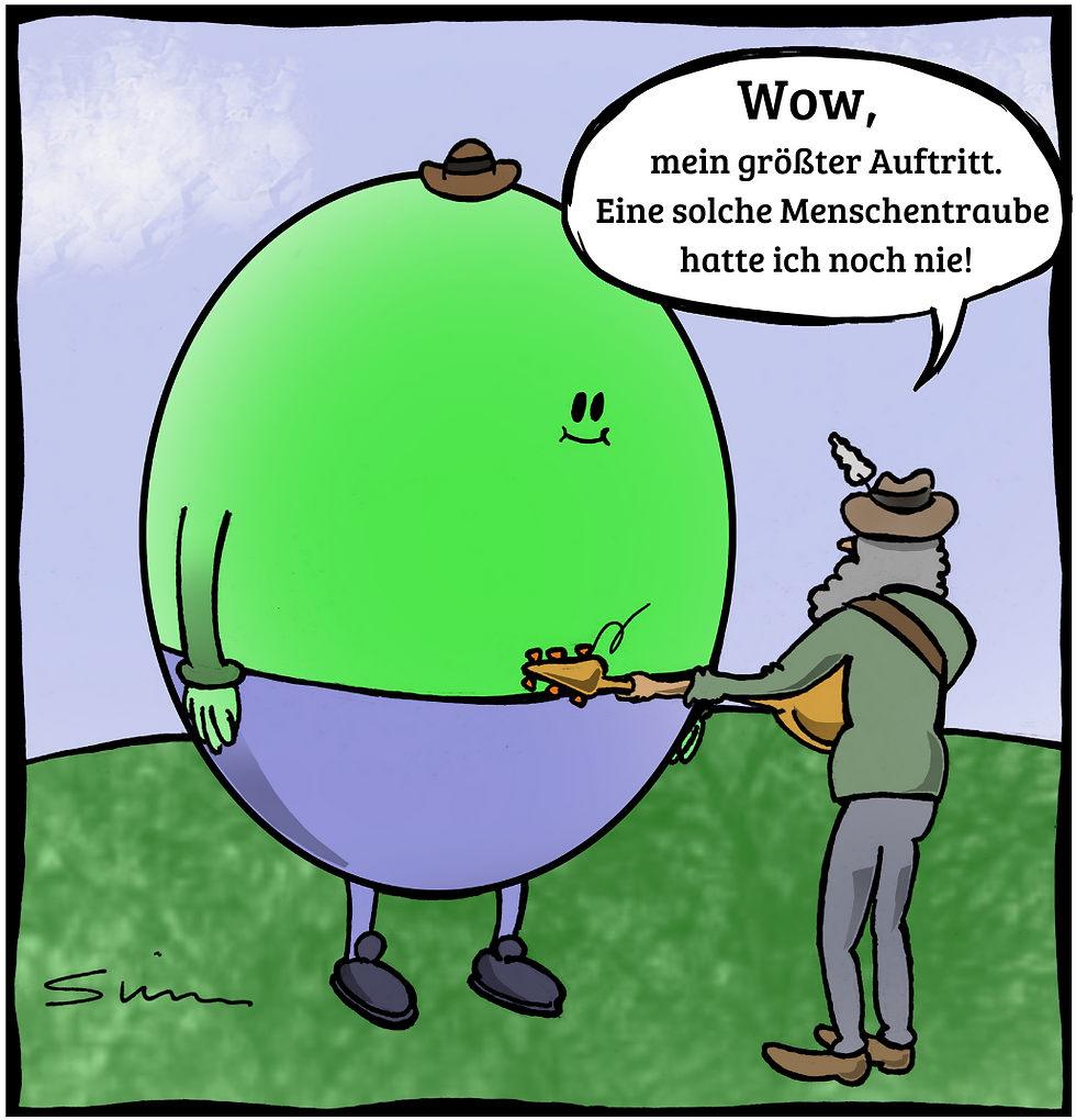 Menschentraube Musiker Cartoon