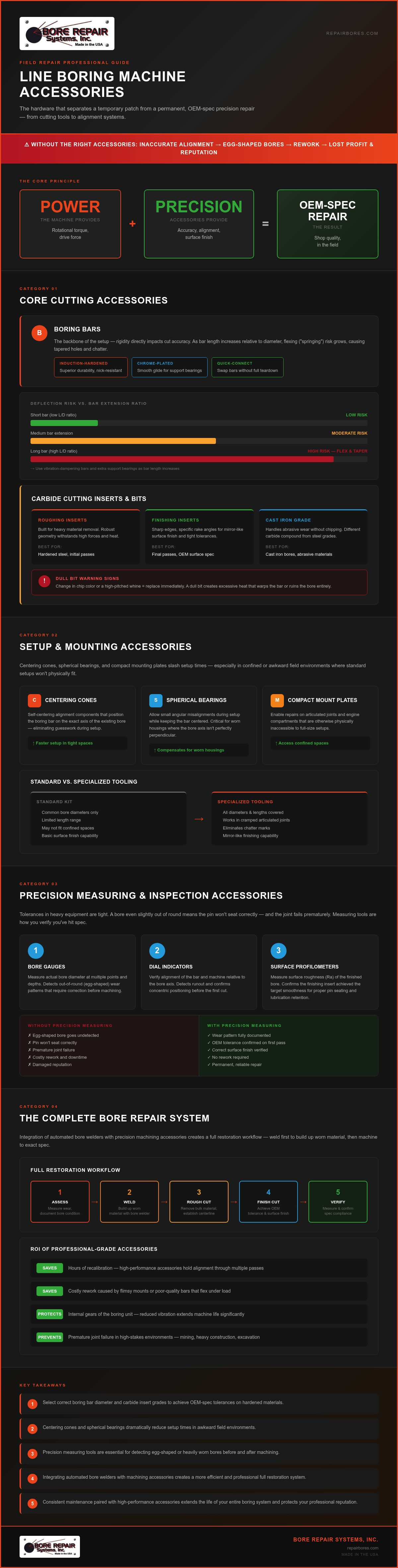 Line boring machine accessories