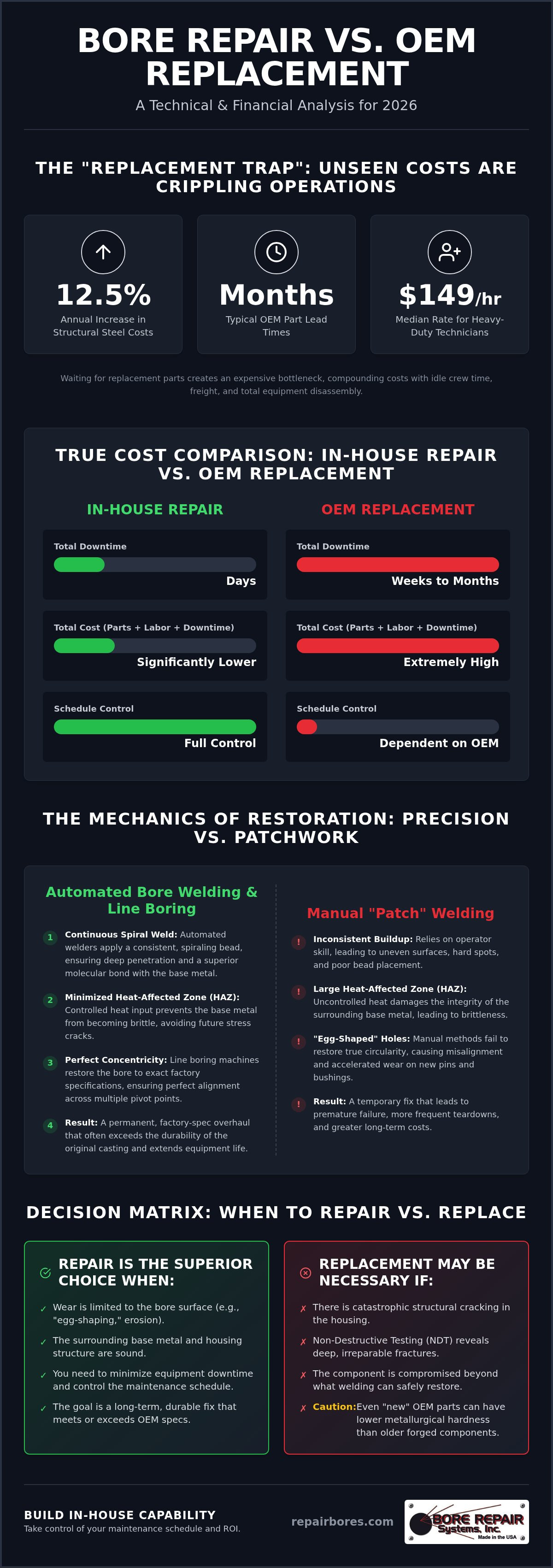 Bore repair vs replacement