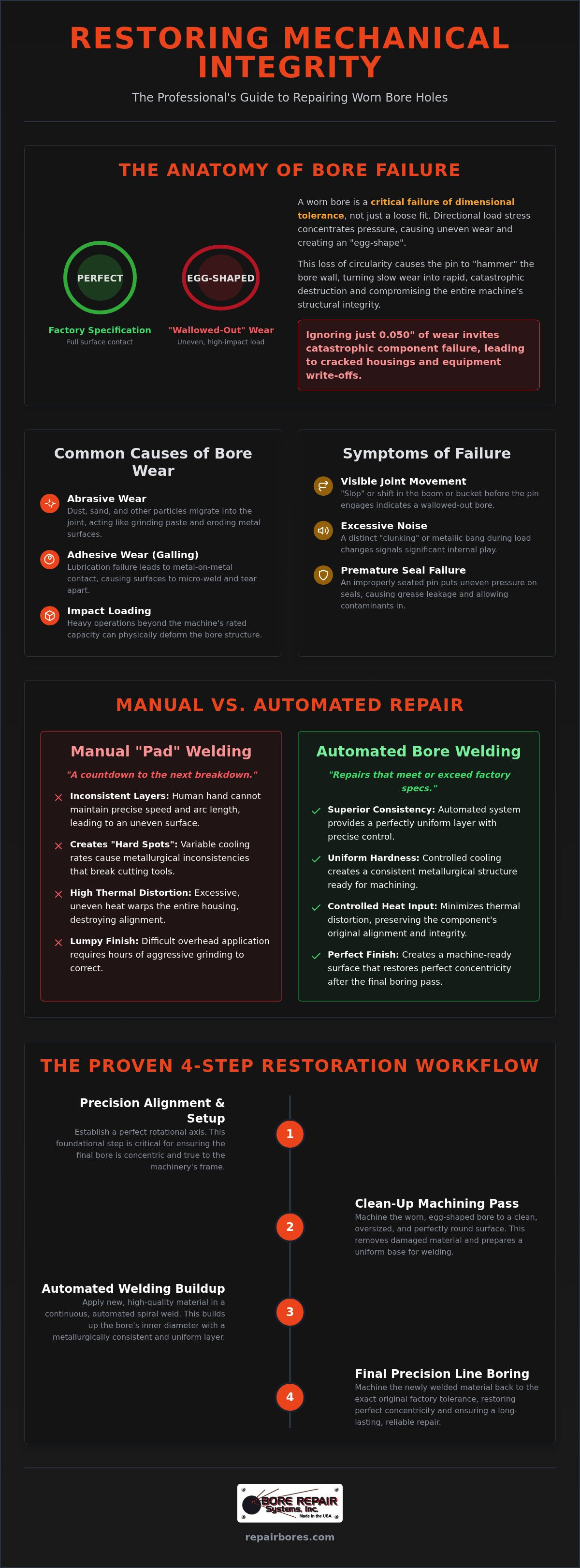 How to repair worn bore holes
