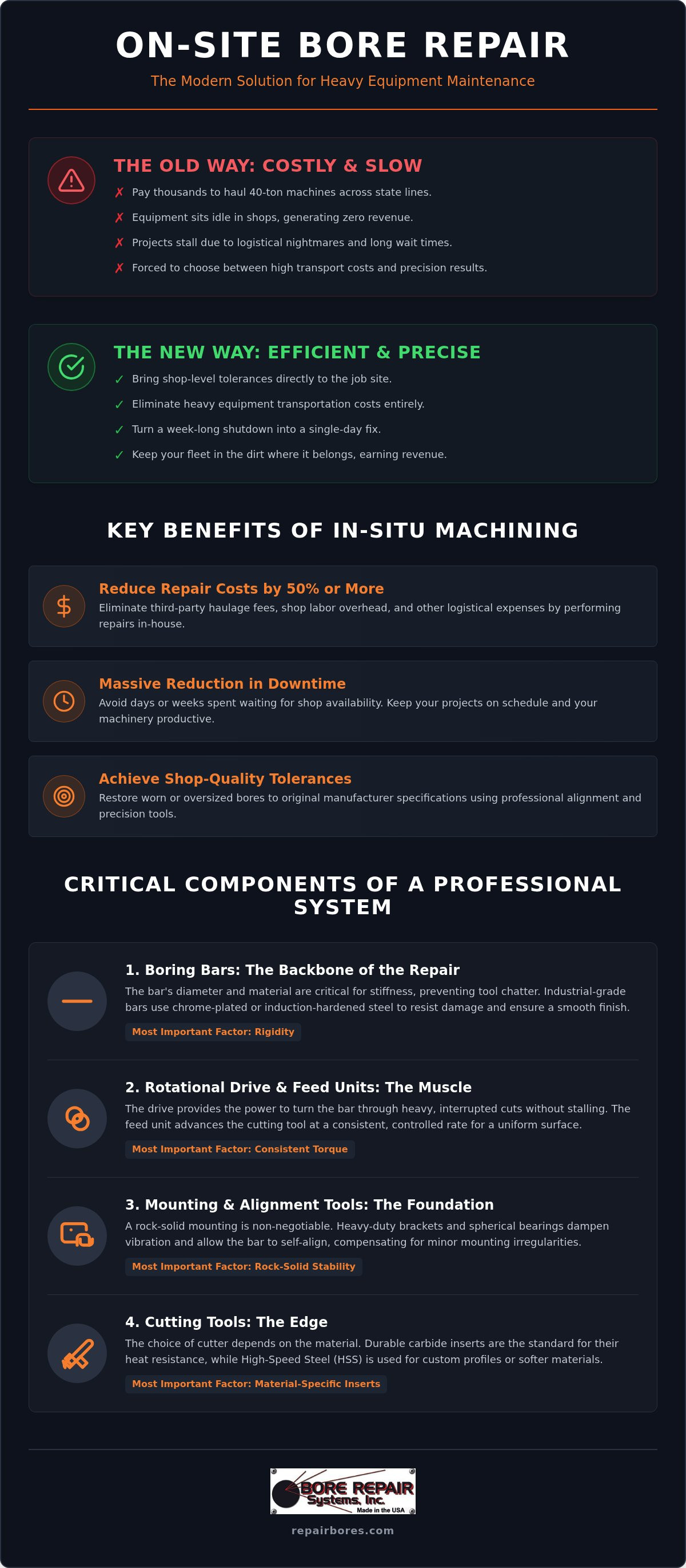 Portable line boring machine