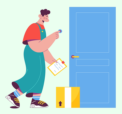 Man delivered a package to door.png