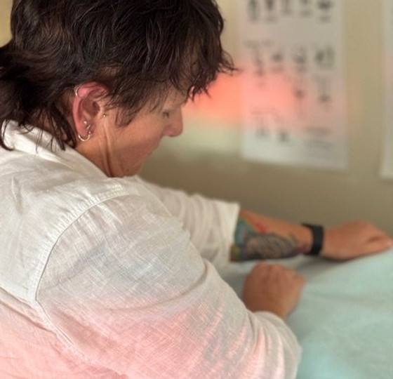 Reiki Master Davida giving a Reiki healing