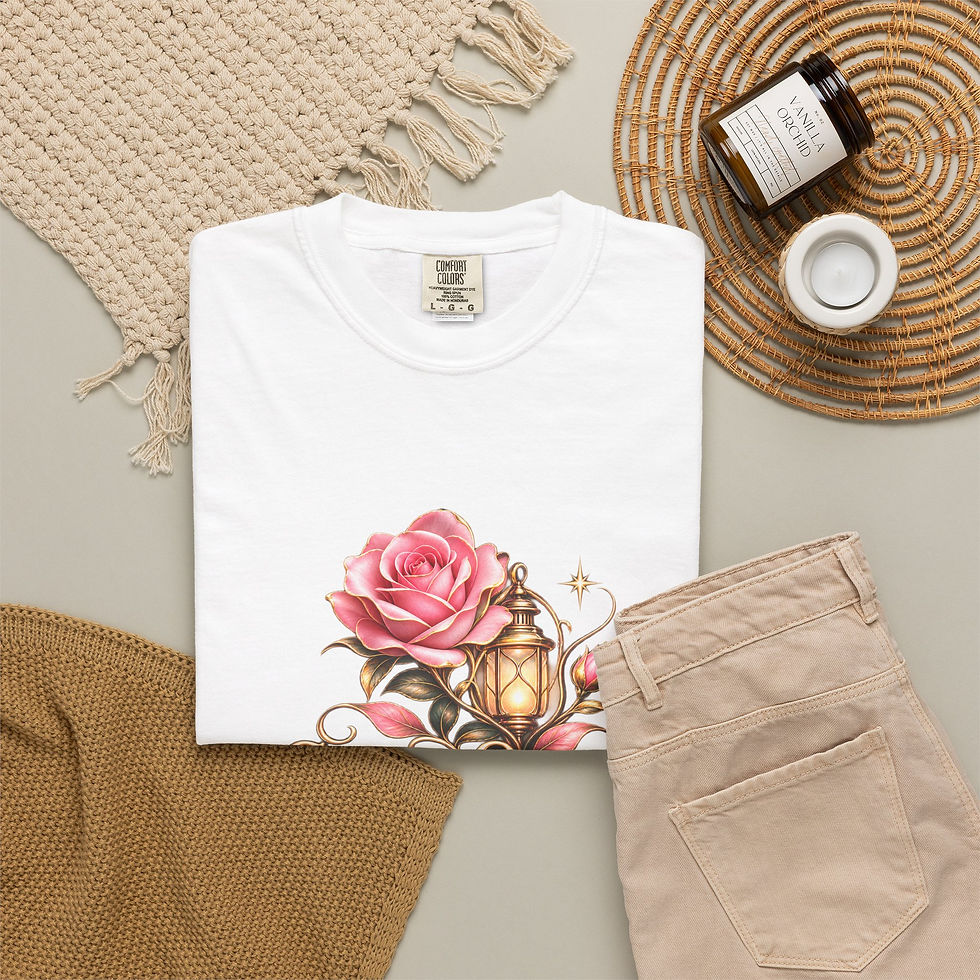 Thumbnail: Still Soft, Still Standing T‑Shirt — Rose & Lantern Inspirational Graphic Tee