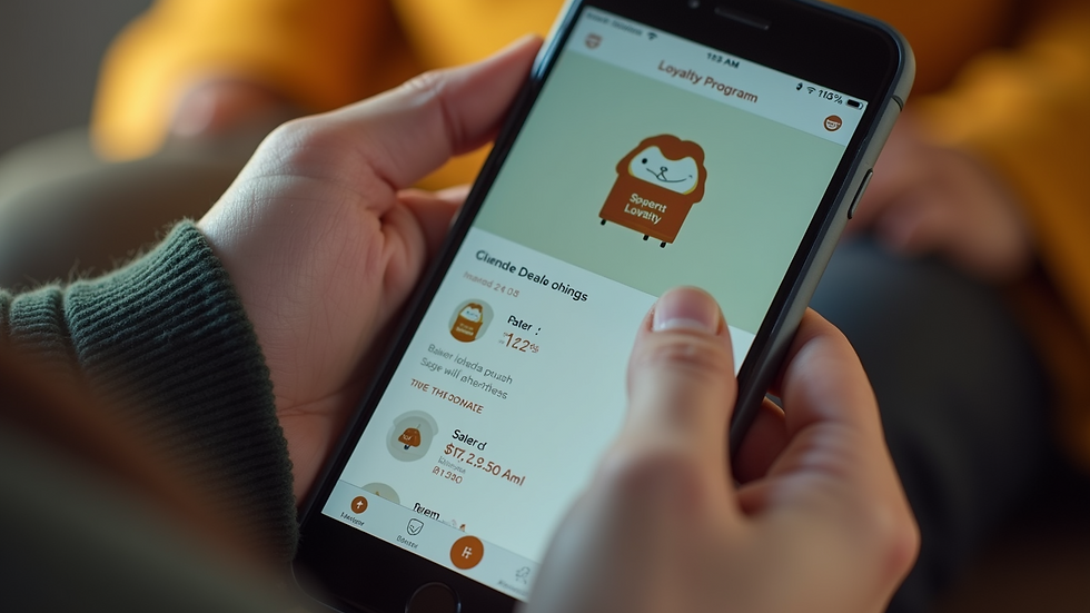 Close-up view of a smartphone screen showing a loyalty program app interface