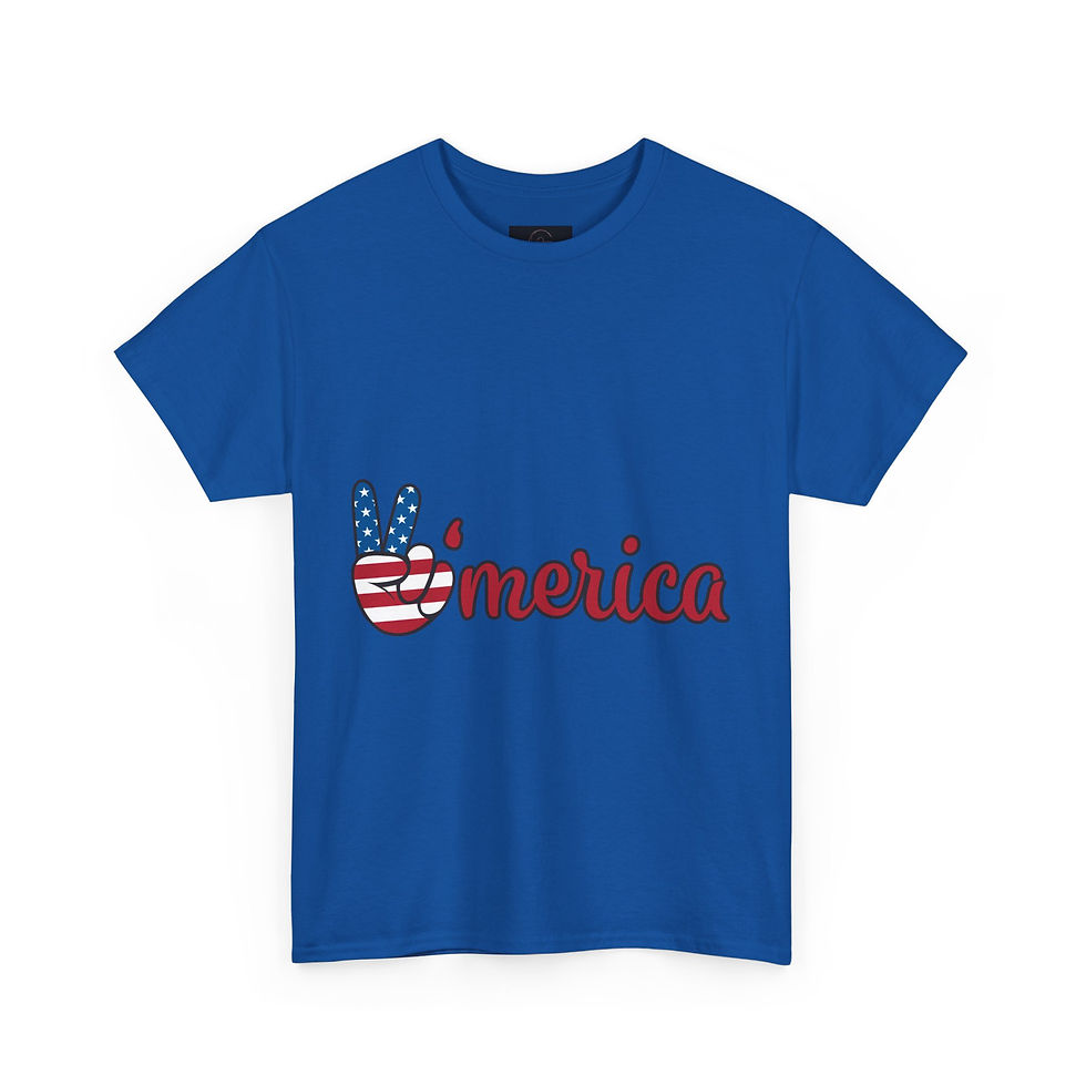 Thumbnail: Patriotic Peace Sign Unisex Heavy Cotton Tee