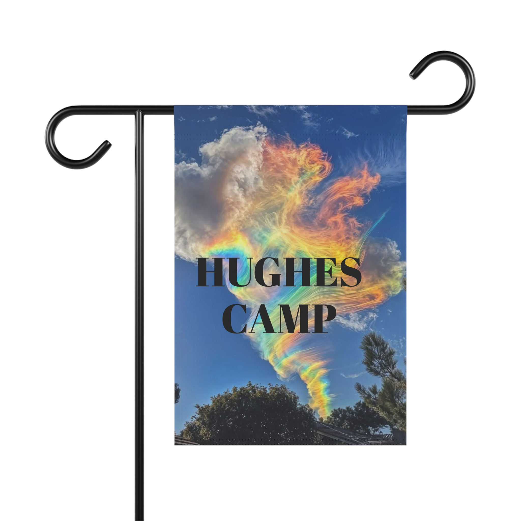 Colorful Rainbow Cloud Garden Banner – Whimsical Outdoor Decor