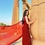 Thumbnail: A Girl in Red Georgette Embroidery Saree