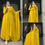 Thumbnail: Collage of A Girl in Yellow Georgette Alia Cut Function Wear Plain Gown With Dupatta
