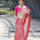Thumbnail: A Women in Mesmerizing Floral Printed Banarasi Woven Silk Saree with Contrast Border