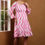 Thumbnail: A Girl in Pink Stylish A Line Zigzag Knee Length One Piece Dress