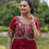 Thumbnail: Fancy Faux Georgette Sequence Embroidered Partywear Maroon Gown
