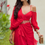 Thumbnail: Juhi Godambe in Poppy Red Chiffon-Organza Jumpsuit & Dupatta with Embroidered Belt