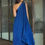 Thumbnail: A Women in Classy Blue One Shoulder Fit Indo Western Party Wear Georgette Dress For Women