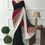 Thumbnail: Black Fancy Georgotte Saree With Blouse Piece For Women