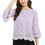 Thumbnail: A Girl in Summer Comfort Regular Sleeves Self Design Women Purple Casual Top