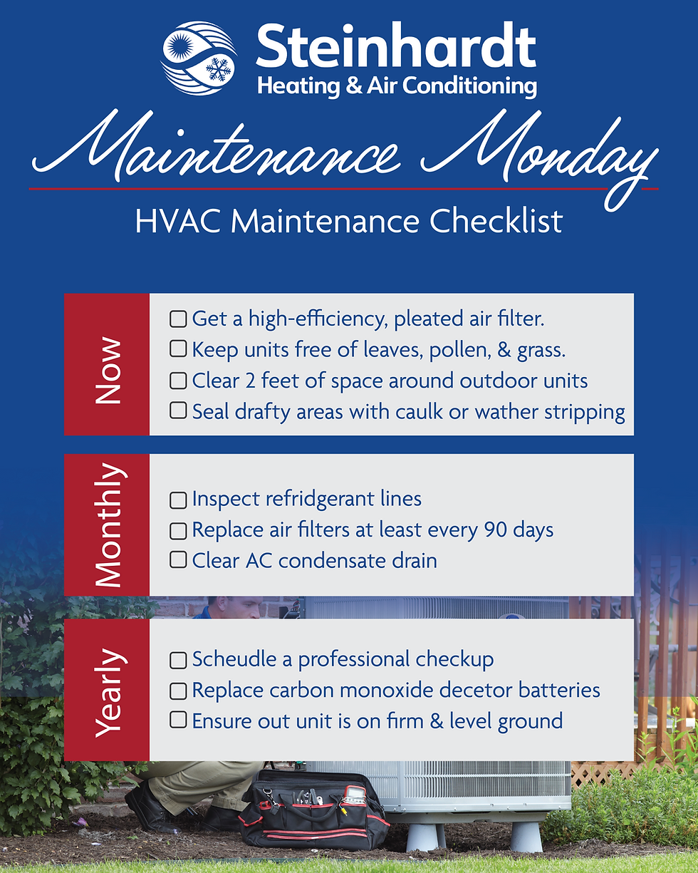Your Maintenance Checklist by Steinhardt Heating & Air