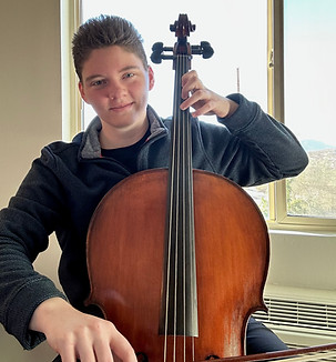 The therapist playing a cello
