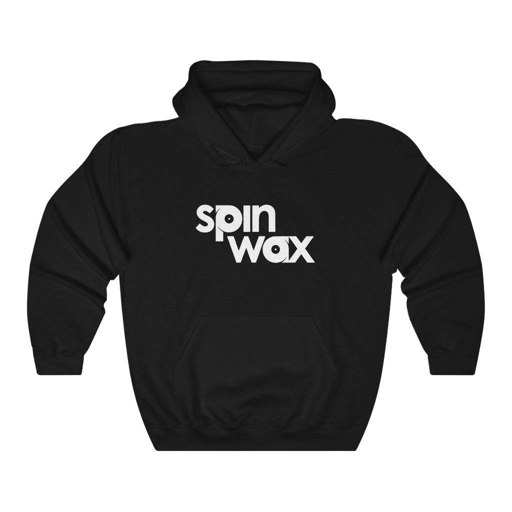 Spin Wax White Logo Unisex Heavy Blend™ Hooded Sweatshirt
