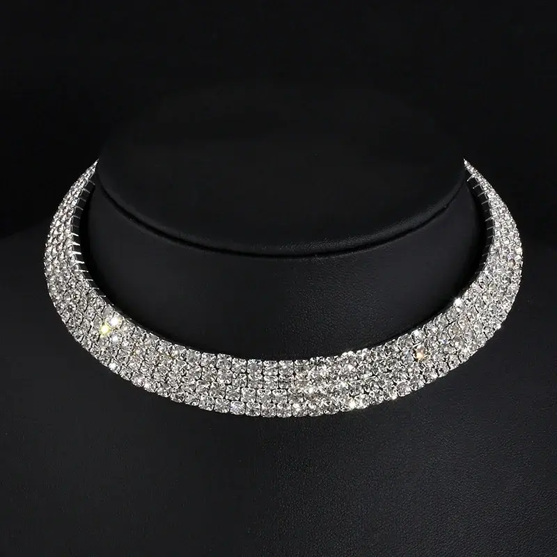 Thumbnail: Rhinestone Choker Necklaces  Collar Women