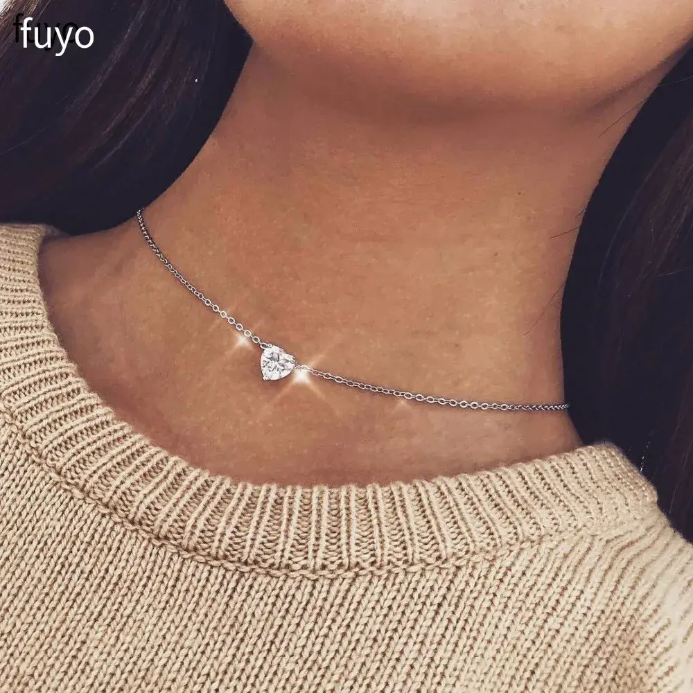 Bohemian Moon Star Crystal Heart Choker Necklace Pendant Jewelry Gift